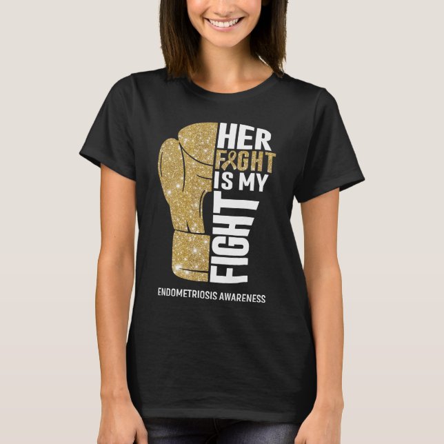 Camiseta Luvas de Boxe Guerreira da Endometriose (Frente)