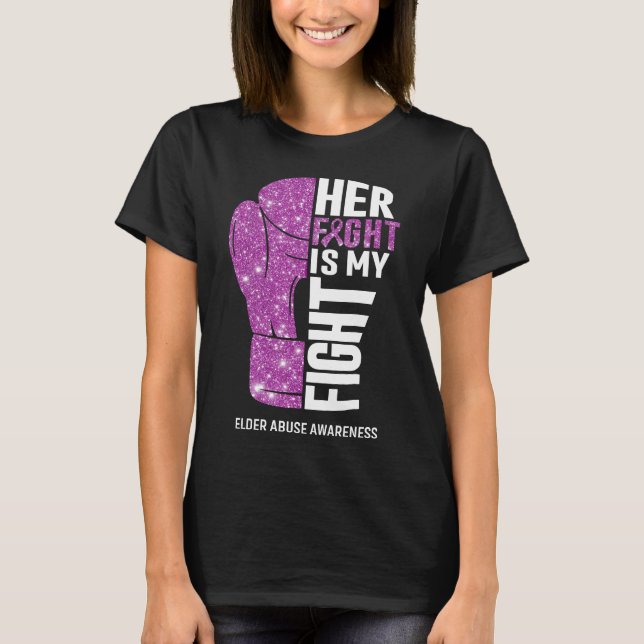 Camiseta Luvas de Boxe Guerreiro do Abuso de Idosos (Frente)