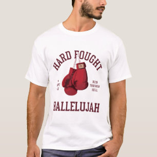 Camiseta Luvas de Boxe Laço Rosa Hallelujah de Dura Luta 