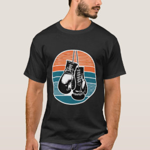 Camiseta Luvas de Boxe Retro Kickboxing Pôr do Sol Amante d