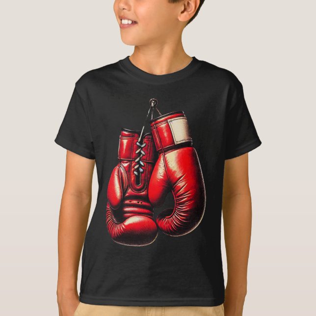 Camiseta Luvas de Boxe Vermelho Boxe Esporte Boxeador Kickb (Frente)