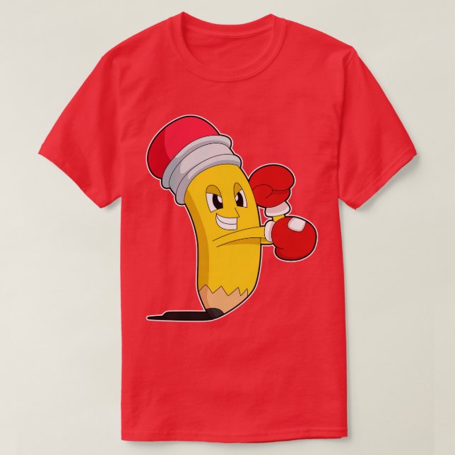 Camiseta Luvas de Boxer para Lápis (Frente do Design)