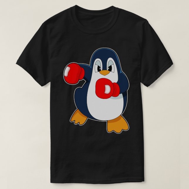Camiseta Luvas de Boxer Penguin 1 (Frente do Design)