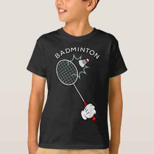 Camiseta Luvas de desenho animado de badminton servir