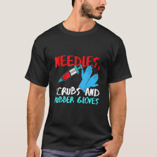 Camiseta Luvas de Enfermeira de Látex Atrito de Agulha