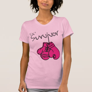 Camiseta Luvas do sobrevivente do cancro da mama