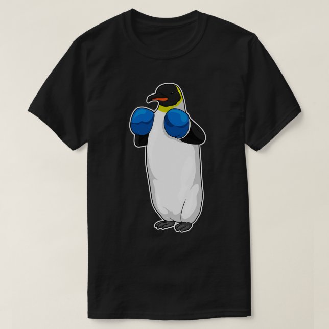 Camiseta Luvas para boxe de pinguins (Frente do Design)