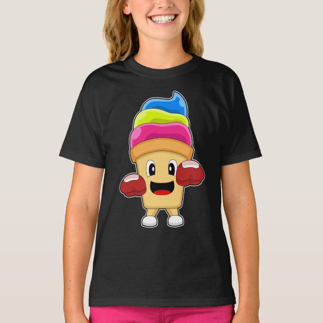 Camiseta Luvas para boxer do sorvete (Frente)