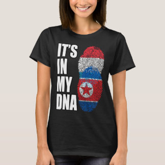 Camiseta Luxembourg And North Korean Mix DNA Heritage Flag