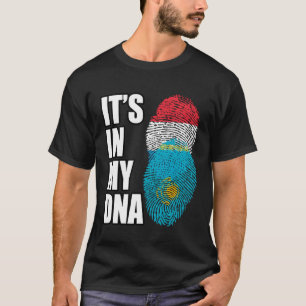 Camiseta Luxembourg E Cazaquistão Mix DNA Heritage Flag