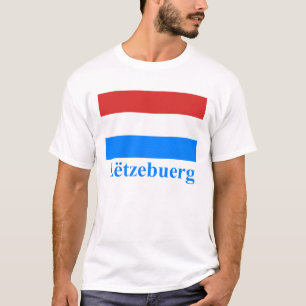 Camiseta Luxembourg embandeira com nome em Luxembourgian
