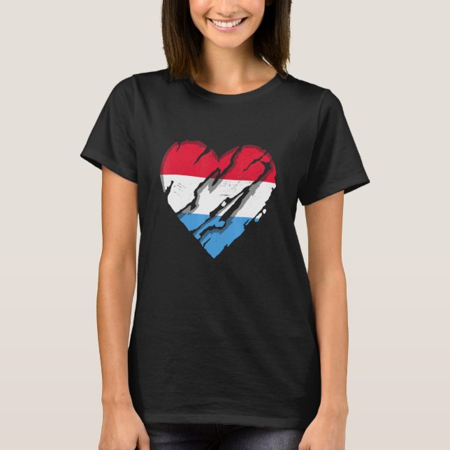 Camiseta Luxembourg Heart Luxembourg Flag Luxembourg Pride (Frente)