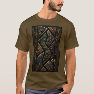 Camiseta Luxo 3D Mosaico Abstrato de Letras Árabes