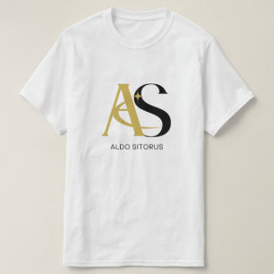 Camiseta Luxo Logotipo AS Monograma - Elegante Aldo Sitorus