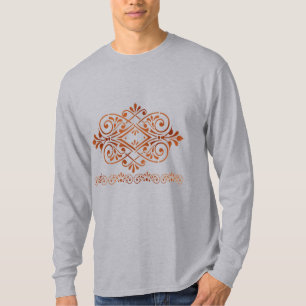 Camiseta Luxo Motivo Barroco Bronze Camiseta Mascu
