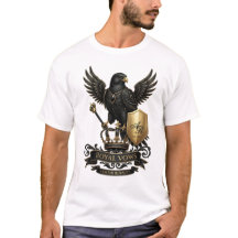 Camiseta Luxuosa Royal Black Falcon Emblema Dourad