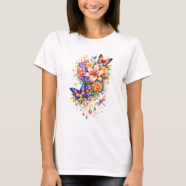 Camiseta Luxury Butterfly Floral Women’s T-Shirt