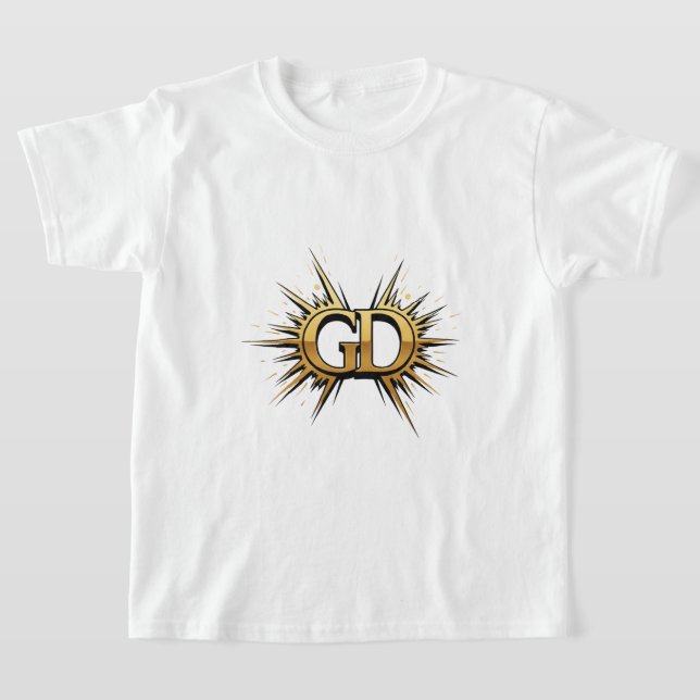 Camiseta Luxury Gold Monogram Emblem Logo Design (Postura )