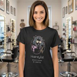 Camiseta Luxury Hairstylist Beauty Salon Modern Black
