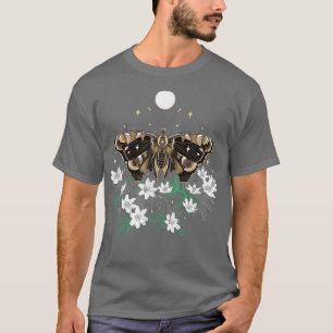 Camiseta Luz à noite com Anemone Dark Primavera Butterfly w