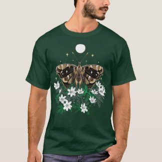 Camiseta Luz à noite com Anemone Dark Primavera Butterfly w