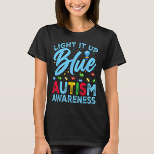 Camiseta Luz Azul Autismo Sensibilização Homens Mulheres Cr