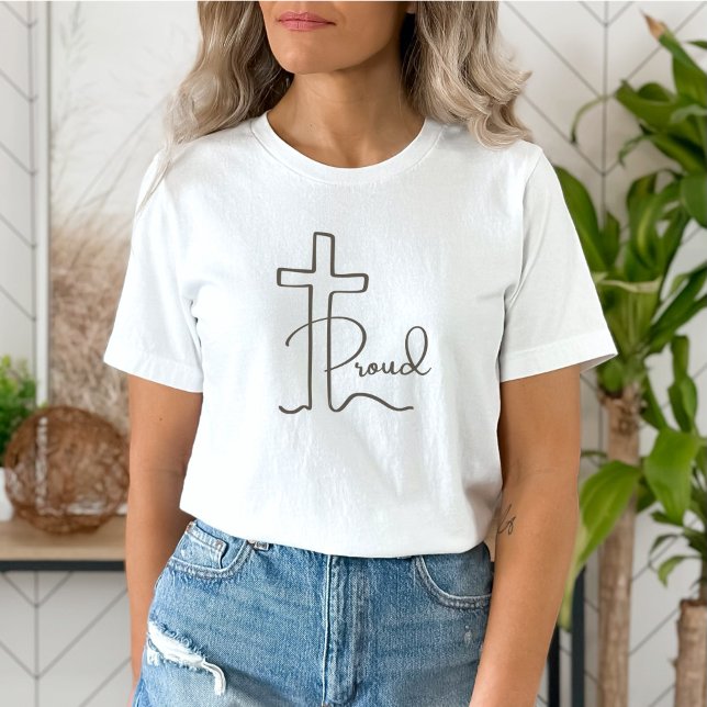 Camiseta Luz Cristã Cruzada Minimalista Ortoada (Criador carregado)