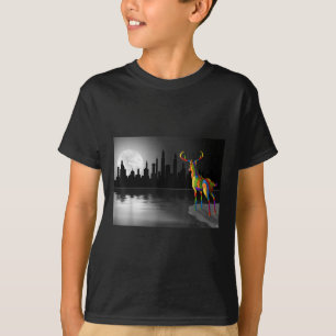 Camiseta Luz da Lua Veado Proteção Ambiental Animal Pro