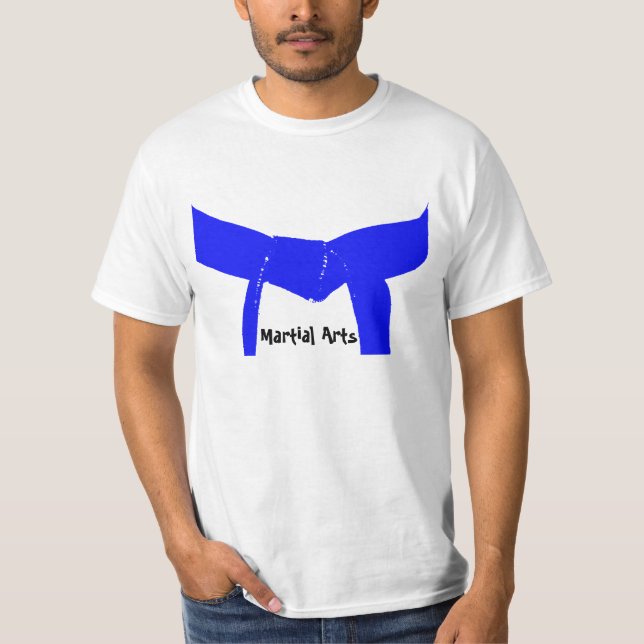Camiseta Luz das artes marciais - correia azul (Frente)