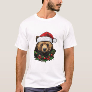 Camiseta Luz de Árvore de Natal do Urso