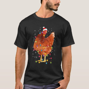 Camiseta Luz de árvore de Natal engraçada de galinha Adorno