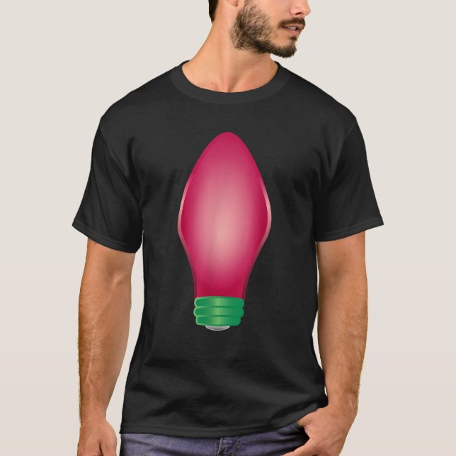 Camiseta Luz de árvore de Natal rosa (Frente)