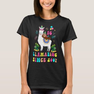 Camiseta Luz Desde 2007 Llama 16º aniversário 16 anos