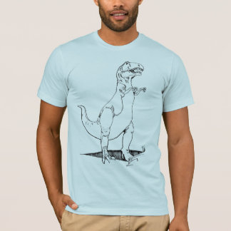 Camiseta Luz do dinossauro de T Rex - o azul coube semi o