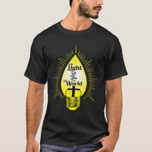 Camiseta Luz do mundo em uma lâmpada com cruz