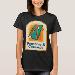 Camiseta Luz do Sol e Cornhole Saco de Verão Jogando