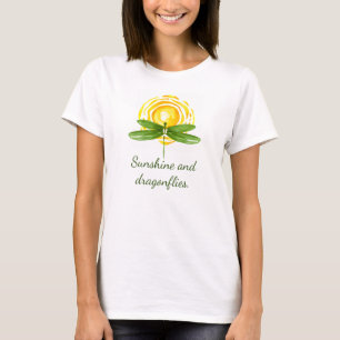 Camiseta Luz do sol e libélulas das camisolas de alças   