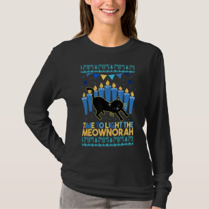 Camiseta Luz O Gato Judeu Meownorah Menorah Ugly Chanuk