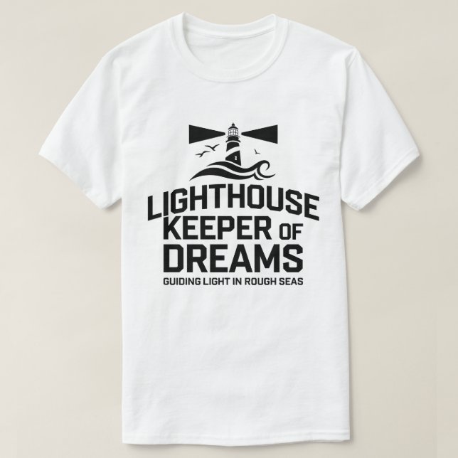 Camiseta Luz orientadora na Trabalho de arte do mar duro (Frente do Design)