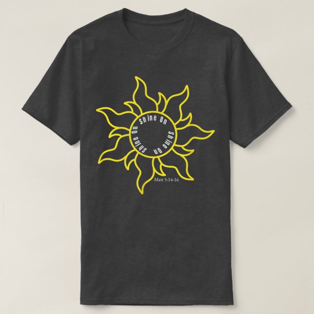 Camiseta Luz ou lâmpada do sol brilhante Seja a luz do (Frente do Design)