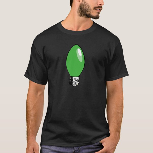 Camiseta Luz verde da árvore de Natal (Frente)