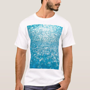 Camiseta Luzes azuis abstrato, fundo artístico.