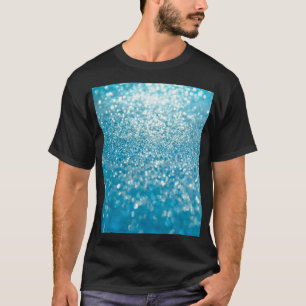 Camiseta Luzes azuis abstrato, fundo artístico.