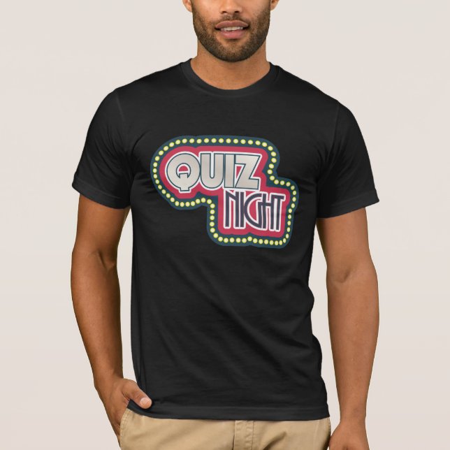 Camiseta Luzes Brilhantes do Quiz Noite Trivia (Frente)