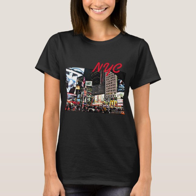 Camiseta Luzes da Cidade de NYC para mulheres (Frente)