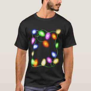 Camiseta Luzes das árvores de Natal Brilhando Gráfico Festi