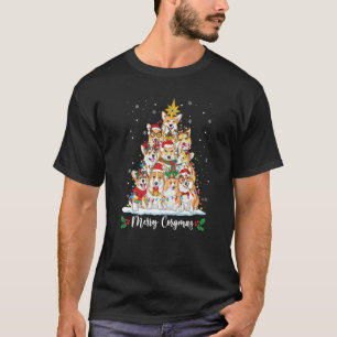 Camiseta Luzes de árvore de Natal Corgi Alegre Corgmas Corg