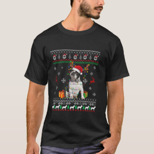 Camiseta Luzes de Árvore de Natal de Boston Terrier Reindee