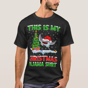 Camiseta Luzes de árvore de Natal de peixe arraia Este é o