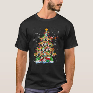 Camiseta Luzes de árvore de Natal do Pastor de Shetland San